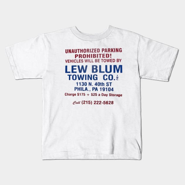 Lew Blum Towing Kids T-Shirt by Philly Crumb Update